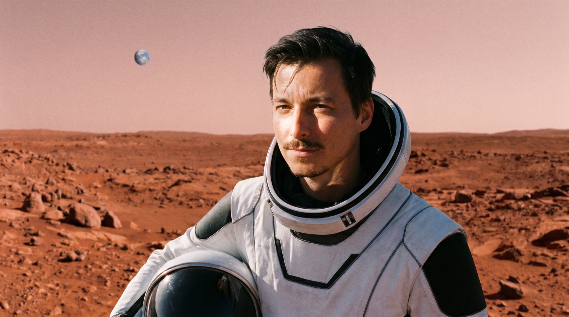 Christian als Astronaut auf dem Mars